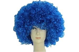 Matissa Unisex Clown Wig Circus Funny Fancy Party Dress Accessory Afro Stag Do Fun Joker (Royal Blue)