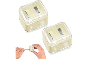 QEDBOJE 2 Stück Universal Makeup Sharpener, Kosmetikspitzer, Präzisionsklingen, Handlich für Unterwegs, Anspitzer für Kajalstifte, Augenbrauenstift, Lippenkonturenstift, Eyeliner (Weiß)