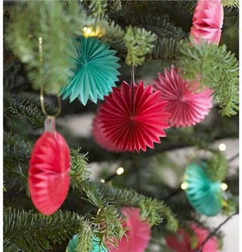 12 x Mini Fan Christmas Tree Decadent Decorations