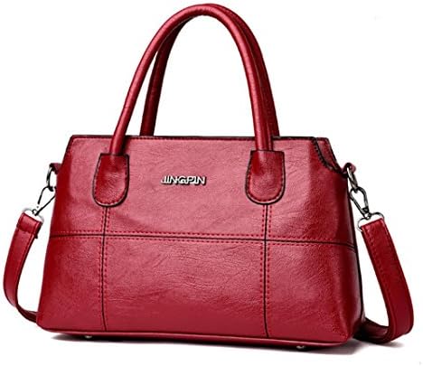 Splice Design handbags for women, Hmeng Ladies handbags PU leather Women Bags for Work, Shopping, Date, Party, Christmas (Red)