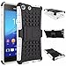 Produktbild Sony Xperia M5 Case, DRUnKQUEEn Heavy Duty Rugged Hybrid Armor Dual Layer Hard Shell Tire Tread Grenade Grip Combat Textured Cover with Kickstand for Sony Xperia M5 E5653 E5603 E5633 E5643 E5606