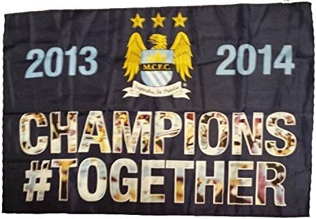 Manchester City Champions Together Mini Flag