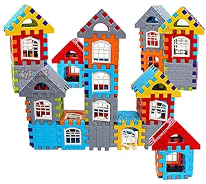 Toyshine House Blocks Home Building Construction Blocks, Learning Toy, 72 Pcs Blocks Set Educational Toy for Kids