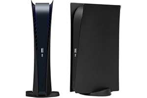 VLANMON PS5 Frontplatten Staubschutz Konsole Skins Case Shell Panels für Digital Edition, Playstation 5 Zubehör Frontplatte Schutzhülle platte für Sony PS 5 staubdicht kratzfest (HD Schwarz)