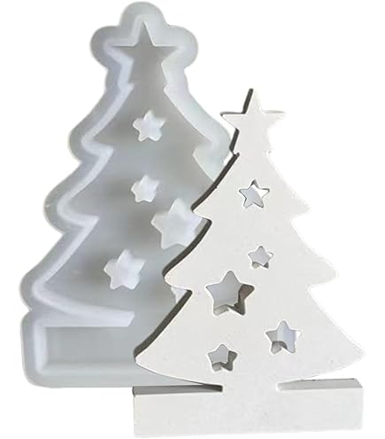 Siliconen gietvormen kerstboom vorm, 3 stuks, siliconen vorm, dennenboom, gips om te gieten, Kerstmis, siliconen vormen, kaarsen
