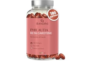 Bandini® Betacarotene | Integratore per Abbronzatura Forte Intensa e Pelle Radiosa | 180 Softgels | Apporto di Vitamina A per un Colorito Luminoso Tutto l’Anno | Sistema Immunitario