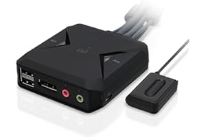 IOGEAR USB KVM Switch DisplayPort 2 PC 1 Monitor 4K@30Hz Switch USB con Cavo e Telecomando Plug & Play Audio HD 7.1 compatibile con Windows Mac Linux