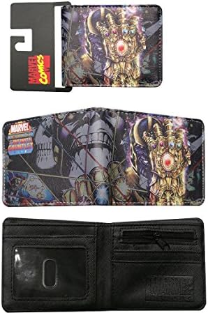 Avengers Thanos Pu Leather Men Wallets Cartoon Small Short Money Bag with Coin Purse Male Casual Credit Card Holder Walet