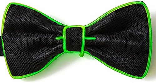 LED Bow Tie，Light Up El Wire Glow Bow Tie Necktie OMOUP Men's Light Up Bow Tie Light Up Neon LED Glowing Bow Tie with LED Flashing Lights Rave Party Favors for Halloween Christmas， Party,Stage Performance Birthday Wedding (green)