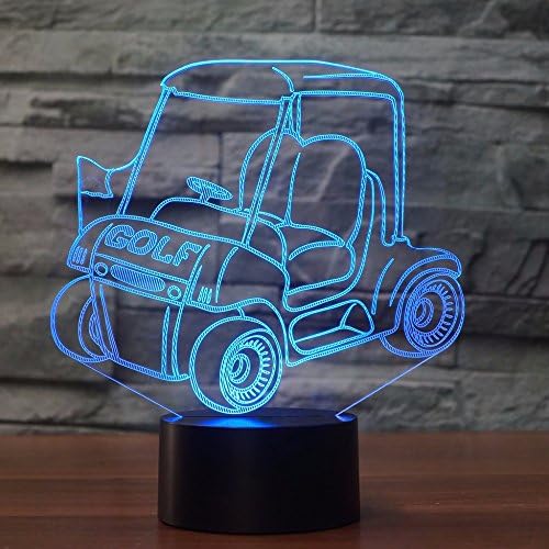 New 3D Golf Cart Night Light Illusion Lamp 7 Color Change LED Touch USB Table Gift Kids Toys Decor Decorations Christmas Valentines Gift