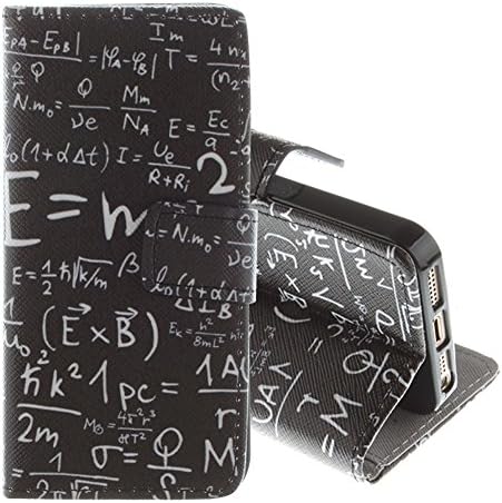 Case for iPhone SE/5S/5, Pridot Classic Illustration Design Smart Phone Pouch Premium Flip Wallet Cover with Support Function - Science Frankenstein