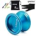 Produktbild Pro Responsive Yoyo für Anfänger MAGICYOYO V6 LOCUS SPACE Matt Metal Jojo mit Pouch Handschuh 5 Strings (Dunkelblau)