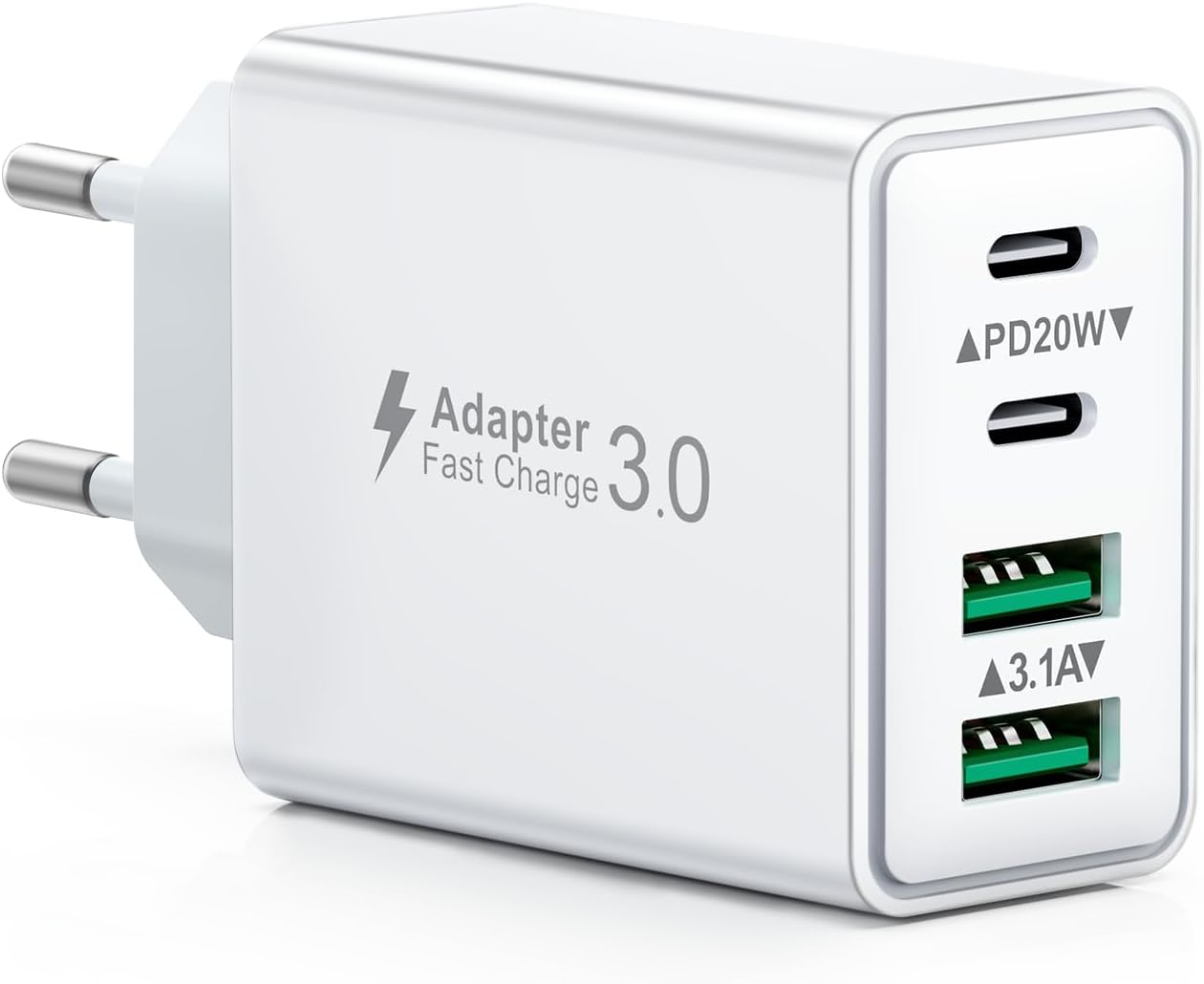 Cargador USB C 40W, Cargador iPhone Carga Rapida Múltiple USBC Enchufe PD+QC Rápido Pared Adaptador Tipo C Movil Cargadors para iPhone 17 16 15 14 13 12 11 Pro MAX Plus,iPad,Samsung USB Charger