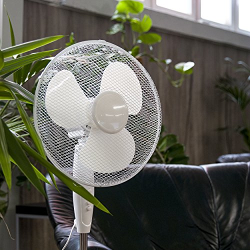 Oramics Stand Ventilator mit 3 Geschwindigkeitsstufen Ø 40cm in Weiß, 45 W Standlüfter - 4
