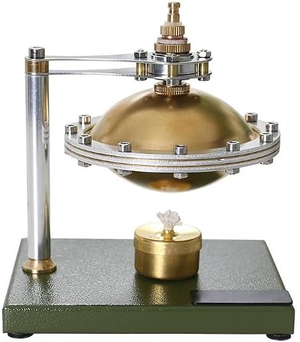 Modèle de Moteur Stirling à Air Chaud Générateur d Électricité avec Ampoule LED Volant Motif Étoile Six Pointes Base en Laiton Zingué Outil Science