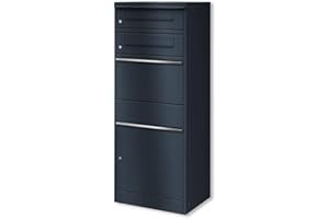 Metzler® boîte à Colis Double avec Serrure sécurisée et Compartiments indépendants – Anthracite RAL 7016 – réception sans Contact, Inoxydable, Installation Facile Bispo 10 Ans pièces détachées