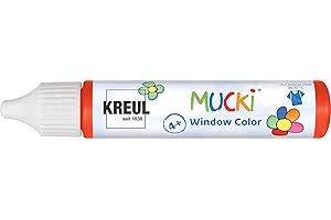 ‎INNSPIRO KREUL 24405 - Mucki Window Color, rot, 29 ml Pen, Fenstermalfarbe auf Wasserbasis, parabenfrei, glutenfrei, laktosefrei, vegan, leicht vermalbar, auswaschbar