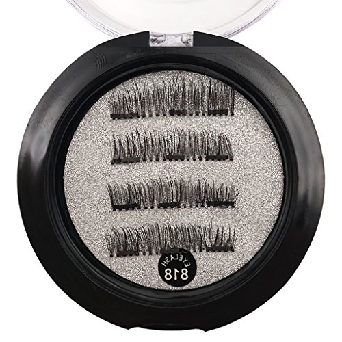 Preisvergleich Produktbild Providethebest Drei Magnet Dense künstliche Faser gefälschte falsche Wimpern 4PCS 3D-Effekt Stretch Wimpernverlängerung Kit 818#