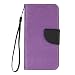 Produktbild Lonchee Asus Zenfone 3 Max ZC553KL Wallet Tasche Brieftasche Schutzhülle ,Hit-Farbdesign Hochwertige PU Leder Folio Tasche Case Hülle im Bookstyle mit Standfunktion Kredit Kartenfächer (Lila / schwarz)