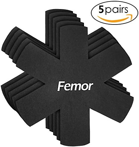 Femor Pan Protectors Set of 5 Felt Pan Protectors for Pots, Pans and Bowls, XXL Diameter 38 cm Thickness 4 mm