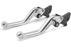 NICEDOLL Leve Freno Frizione CNC per Moto Guzzi V7 Racer 2011-2021, V7 Classic/Stornello/Trofeo 2008-2021, V7 Stone/Special/Custom 2012-2021 2018-2021, V9 Bobber/Roamer/Sport 2016-202020 Argento