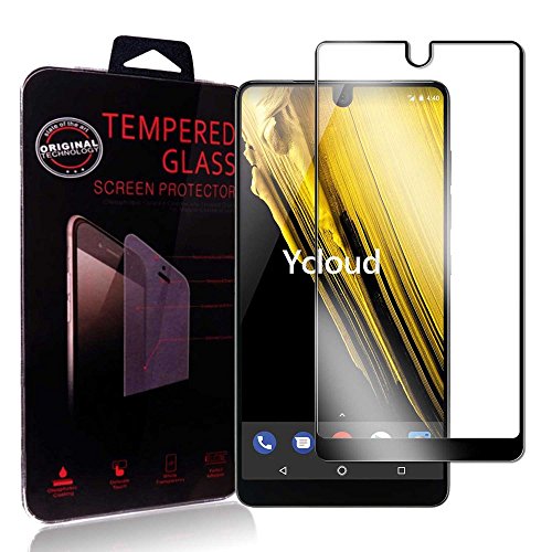 Preisvergleich Produktbild Ycloud Essential Phone Schutzfolie Panzerglas Displayschutzfolie, Volldeckender vorgespannter Film Anti-Kratz Schutzfolie Essential Phone - Schwarz