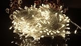Bloomwin LED Guirnalda Tira Luces Flexible Cadena Luces Coritna Luces 50 Metros 400 Bombillas para Decoración de Fiesta Casa Jardín Navidad Blanco Cálido