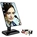 Wawoo 16 LED Battery Operated Touch Screen Sensor LED Mirror, 180 Degree Free Rotation Tabletop LED Lighted Makeup Mirror, Cosmetic Vanity Makeup Mirror