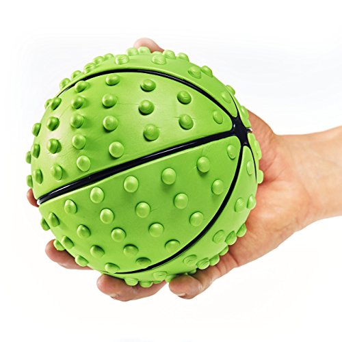 Massageball | Noppenball | Igelball | Faszien-Ball | Faszien-Rolle für Hand, Fuß, Rücken, Nacken | 14 cm, grün - 3
