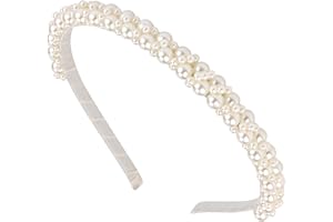 YUNHENTONG Serre-tête de perles pour femme - Bandeau de mariage élégant - Bijou de cheveux avec perles artificielles (blanc, standard)