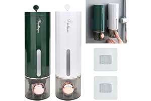 DTYGUIXE Dosificador de Jabón para Pared de Baño, 2 Dispensadores de Gel y Champú para Pared Sin Taladro con 2 Ganchos Adhesivos Dispensador de Jabón para Pared de Cocina para Hogar Hotel Bar