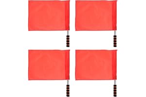 VANZACK Schiedsrichter-Fahnen Set 4 StüCk Rote Signalfahnen Mit Edelstahlstab Und Schwammgriff FüR Linienrichter Bei FußBallspielen