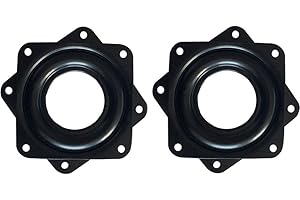 Dtoterul 2 Pezzi Piastra Girevole Piatto Girevole in Metallo Cuscinetto Meccanismo Girevole 3 Pollice Piastra con Cuscinetto Rotante A Sfere Girevole, Nero, 71 * 71mm