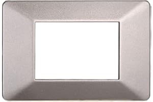 ZOREI Placca Compatibile Con Vimar Plana (3 Moduli / Posti, Titanio)