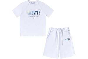 BIXPAK Uomo Tuta Trapstar Corta Estiva Maglietta con Pantaloncini con Ricamo di Asciugamani Logo Trapstar Shooters Set Tuta Trapstar London Estiva
