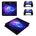 Produktbild Morbuy PS4 Slim Skin Design Folie Aufkleber Sticker schützende Haut Schale für Sony Playstation 4 Slim Konsole und 2 Dualshock Controller (Purple Circle)