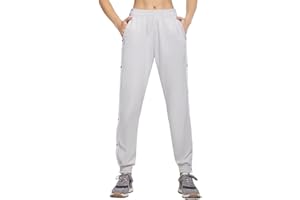 Dazzerake Pantaloni da Jogging Sportivi da Donna a Righe Laterali con Spacco Alto Pantaloni Sportivi da Tuta Larghi con Chiusura a Bottoni a Pressione Pantaloni Hip Pop