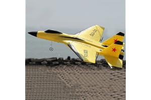 SHOP-STORY - FX Airplane - Aereo da caccia telecomandato a lunga portata - Design anti-crash flessibile e infrangibile - Controlli semplificati - Trasmissione a lungo raggio - Colore Giallo