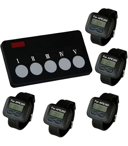 Koolenry caffè Servizio Cameriere Buzzer 15 Pulsanti di Chiamata Tavolo 2 Pager Orologio Buzzer Servizio Cameriere Efficient, Lungo Raggio Spina UE