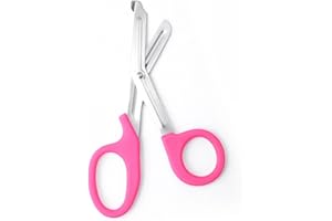 HIGHFITT AZN First Aid Bandage Scissors Tough Tuff Cut Trauma Shears for Nurses for Vet Doctors Students (6 inches/15.24 cm) (Green) (Pink)