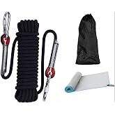 Amalan Nylon Rope with 2 Carabiners, Load Weight 1200 kg, Lifeguard, Mountaineering, Climbing, Camping | Cordino al aire libr