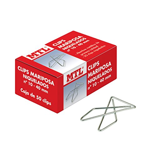 MTL 79198 - Pack DE 50 Clips  dise  o Mariposa  n  mero 10  40 mm