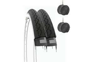 ECOVELO 2 Copertoni 24 x 1 3/8 (37-540) + Camere per City Bike Bambino Pneumatici Stradali Bianco Neri in Gomma Bicicletta Donna