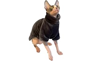 YUPZAR Vestito Maglione per Gatti Sphynx – Maglia a Collo Alto per Gatti Senza Pelo o Pelo Corto, Felpa Elastico e Morbido per Gatti Devon Rex, Cornish Rex, Peterbald, Taglia M