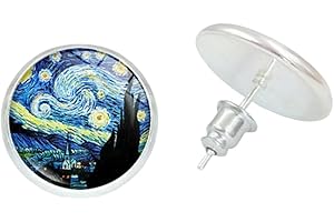 LJFEA Van Gogh Notte Stellata Orecchini Collezione Artista, Regali Fatti a Mano