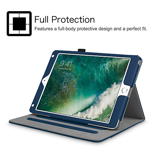 Fintie iPad 9.7 Zoll 2017 / iPad Air 2 / iPad Air Hülle – [Eckenschutz] Multi-Winkel Betrachtung Folio Stand Schutzhülle Cover Case Tasche mit Dokumentschlitze, Standfunktion, Auto Wake / Sleep für Apple iPad 2017 Neue Modell 9.7″ Retina Display Tablet, iPad Air 1/2, Marineblau - 6