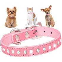 Glitzer-Hundehalsband Mit Strasssteinen – Verstellbar Aus Weichem Samtleder Für Kleine & Mittlere Hunde