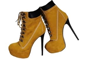 Frankie Hsu Szpilki na platformie wysokie obcasy Martin buty robocze, seksowne żółte botki w stylu khaki, duże rozmiary projektant mody krótkie buty narzędziowe dla kobiet mężczyzn