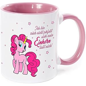 Cadouri - EINHORN Tasse mit Spruch ICH BIN ZWAR NICHT PERFEKT ABER MEIN EINHORN LIEBT MICH