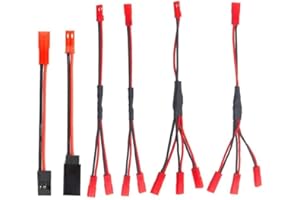 NUOFAN 6 STÜCKE JST Stecker Splitter JST Männlich Weiblich Y Kabel JST Y Parallel Adapter Kabelbaum JST zu JR Adapter für Traxxas TRX-4 RC Auto Crawler LKW Lüfter ESC Batterie Motor